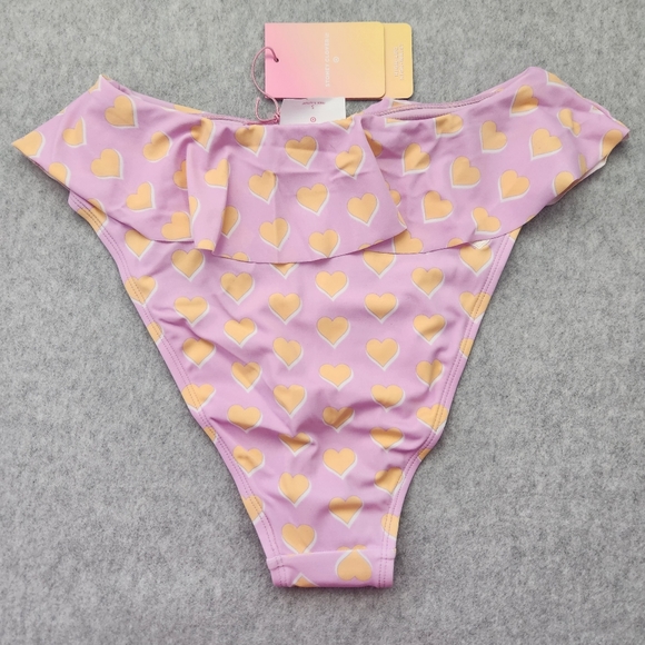 Stoney Clover Ln x Target NWT WM Purple Hearts Hi-Leg Flutter Swim Bottom Size S - Picture 6 of 12